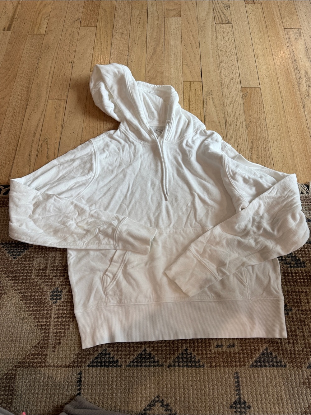 Athleta White Hooded cotton hoodie